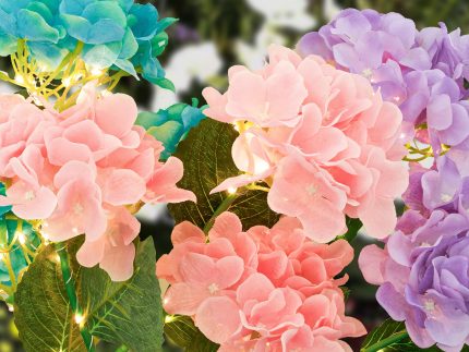 2-Pack Solar Powered Hydrangea Pathway Light