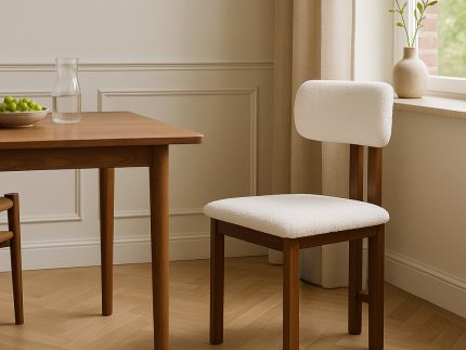 2-Pack Solid Wood Fabric Upholstered Dinning Chair, Set of 2, Brown, Black