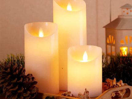 3-Packs Flameless Candles LED Flickering Candles w/ Remote Control Timer