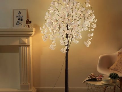 5.9ft Lighted Cherry Blossom Tree with LED Fairy Lights