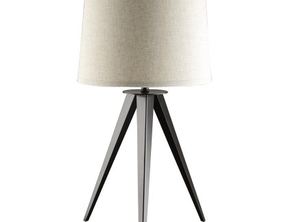 Grey and Black Tripod Floor Lamp