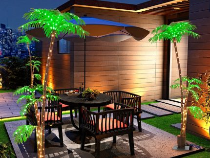 Lighted Palm Tree, 7ft Palm Trees for Outdoor Decor