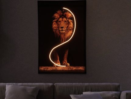 Lion Wall Art with LED Light