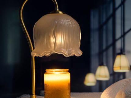 Marble Lily of the Valley Candle Warmer Lamp with Timer
