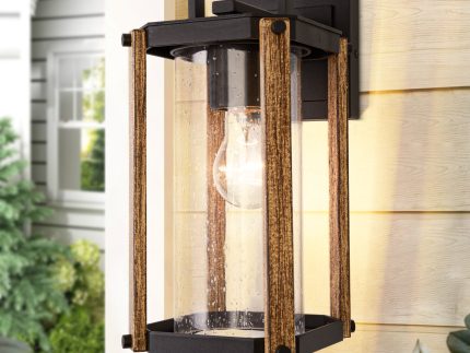 Outdoor Wood Grain Porch Lights